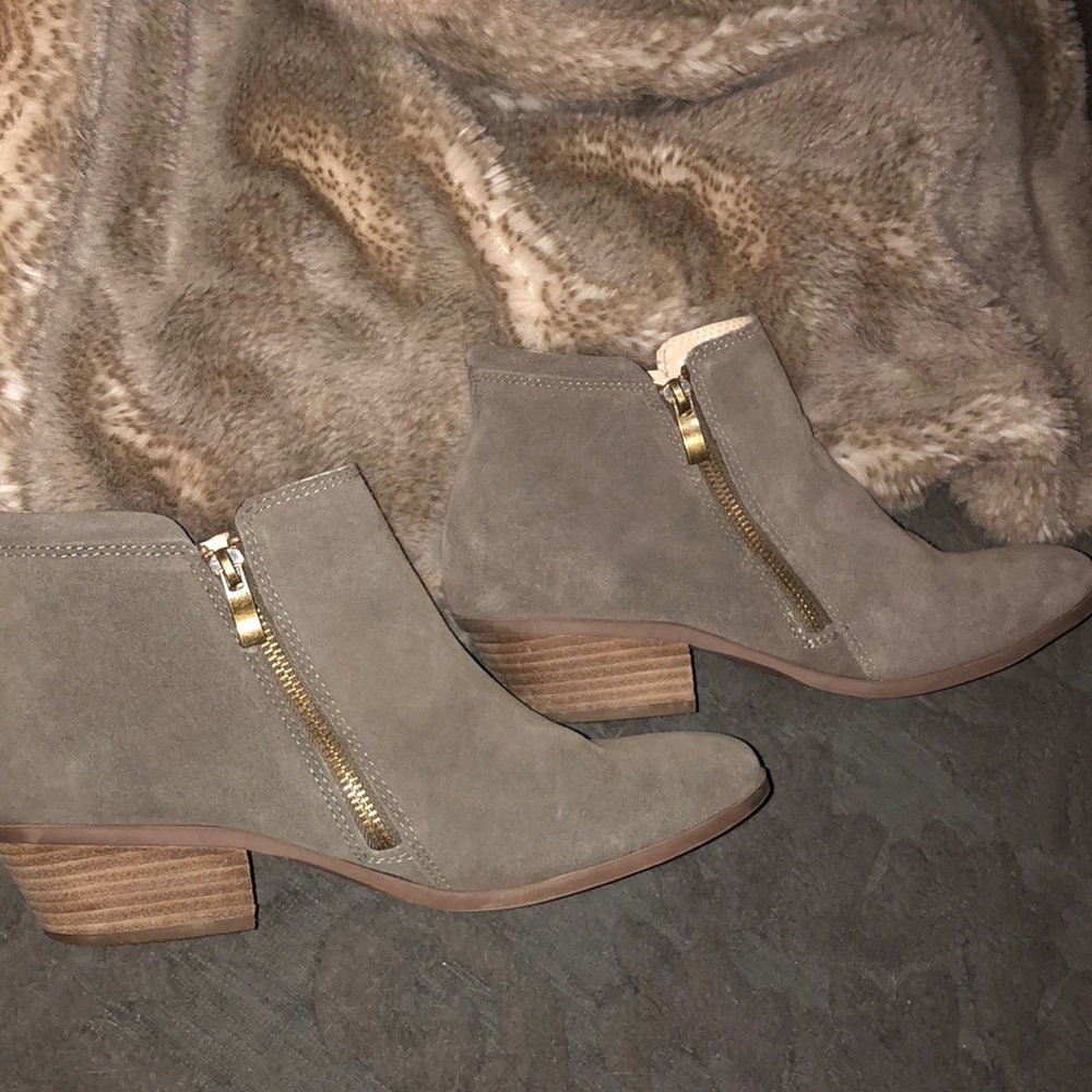 Taupe booties, size 8.5
